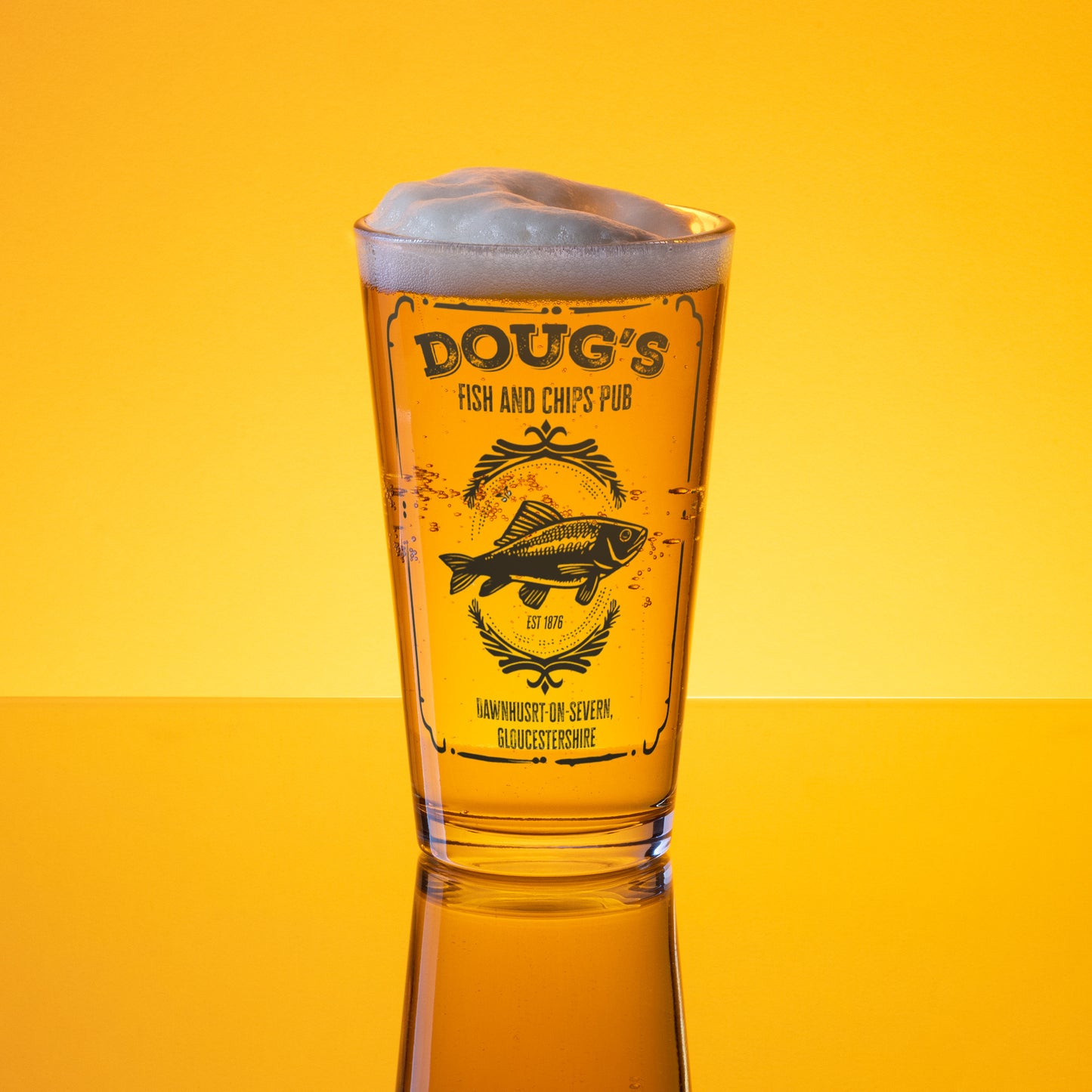 Doug's Fish and Chip Pub 16 oz Pint Glass