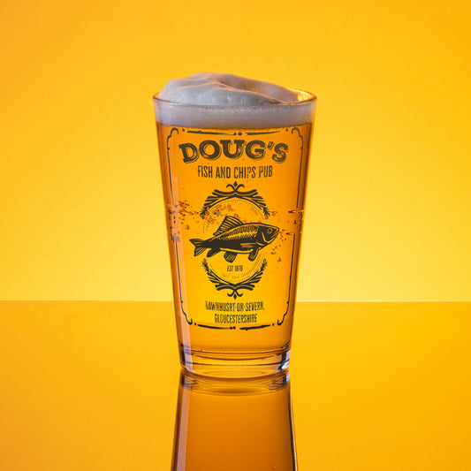 Doug's Fish and Chip Pub 16 oz Pint Glass